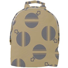 Gray Stripe Ornaments Brown Mini Full Print Backpack by TetiBright