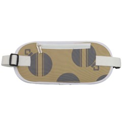 Gray Stripe Ornaments Brown Rounded Waist Pouch by TetiBright