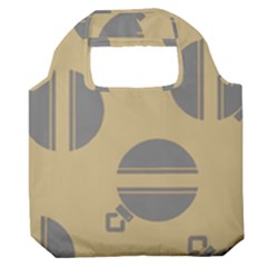 Gray Stripe Ornaments Brown Premium Foldable Grocery Recycle Bag by TetiBright