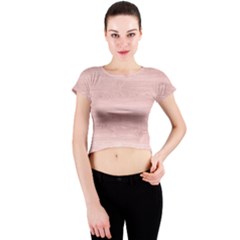 Pink Wood Crew Neck Crop Top by ConteMonfreyShop