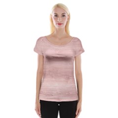 Pink Wood Cap Sleeve Top by ConteMonfreyShop