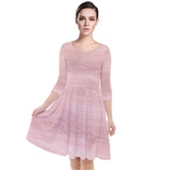 Pink Wood Quarter Sleeve Waist Band Dress by ConteMonfreyShop