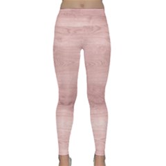 Pink Wood Lightweight Velour Classic Yoga Leggings by ConteMonfreyShop