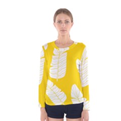 Yellow Banana Leaves Women s Long Sleeve Tee