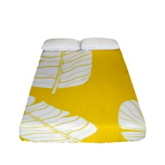 Yellow Banana Leaves Fitted Sheet (full/ Double Size) by ConteMonfreyShop