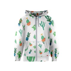 Among Succulents And Cactus  Kids  Zipper Hoodie by ConteMonfreyShop