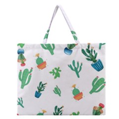 Among Succulents And Cactus  Zipper Large Tote Bag by ConteMonfreyShop