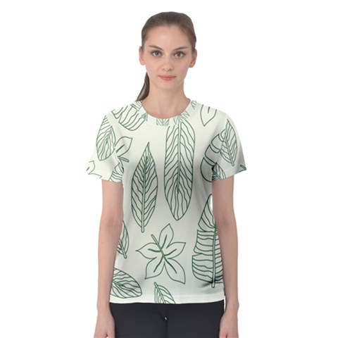 Banana Leaves Draw   Women s Sport Mesh Tee by ConteMonfreyShop