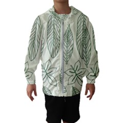 Banana Leaves Draw   Kids  Hooded Windbreaker