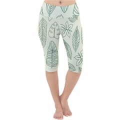 Banana Leaves Draw   Lightweight Velour Cropped Yoga Leggings by ConteMonfreyShop