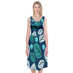 Vibrant Fall Autumn  Midi Sleeveless Dress by ConteMonfreyShop