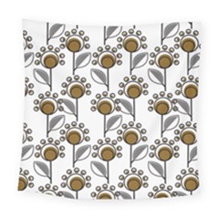 Daisy Minimalist Leaves Square Tapestry (large)