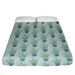 Cuteness Overload Of Cactus!   Fitted Sheet (queen Size) by ConteMonfreyShop