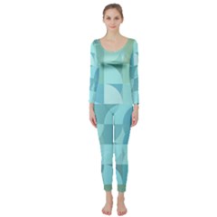 Geometric Ocean   Long Sleeve Catsuit by ConteMonfreyShop