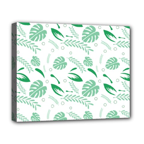 Green Nature Leaves Draw    Deluxe Canvas 20  x 16  (Stretched)