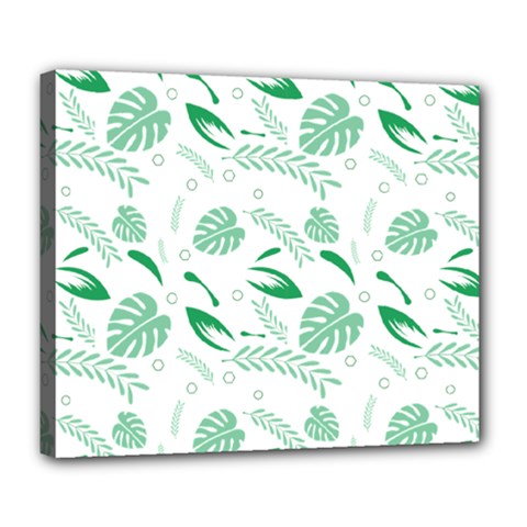 Green Nature Leaves Draw    Deluxe Canvas 24  X 20  (stretched) by ConteMonfreyShop