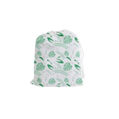 Green Nature Leaves Draw    Drawstring Pouch (small) by ConteMonfreyShop