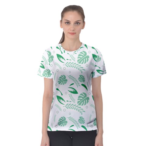 Green Nature Leaves Draw    Women s Sport Mesh Tee by ConteMonfreyShop