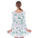 Green Nature Leaves Draw    Long Sleeve Velvet Skater Dress View2