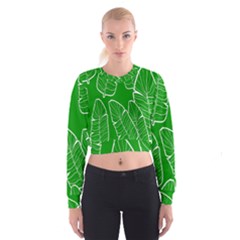 Green Banana Leaves Cropped Sweatshirt