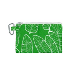 Green Banana Leaves Canvas Cosmetic Bag (small) by ConteMonfreyShop