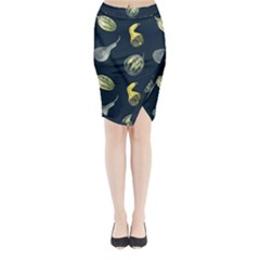 Vintage Vegetables Zucchini Midi Wrap Pencil Skirt by ConteMonfreyShop