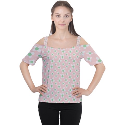 Pink Spring Blossom Cutout Shoulder Tee by ConteMonfreyShop