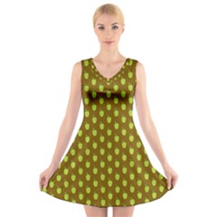 All The Green Apples V-neck Sleeveless Dress