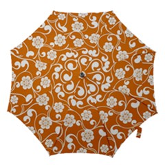 Orange Floral Walls  Hook Handle Umbrella (large)