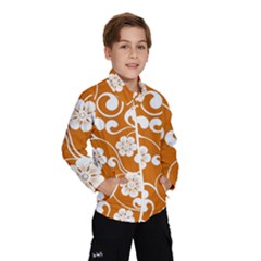 Orange Floral Walls  Kids  Windbreaker