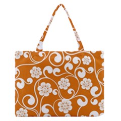 Orange Floral Walls  Zipper Medium Tote Bag