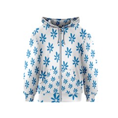 Little Blue Daisies  Kids  Zipper Hoodie