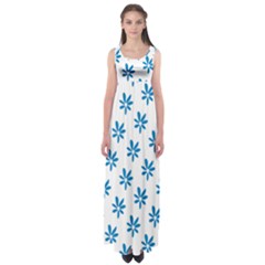 Little Blue Daisies  Empire Waist Maxi Dress by ConteMonfreyShop