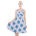 Little Blue Daisies  Halter Party Swing Dress  View1