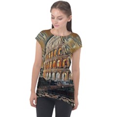 Colosseo Italy Cap Sleeve High Low Top by ConteMonfrey