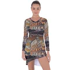 Colosseo Italy Asymmetric Cut-out Shift Dress by ConteMonfrey