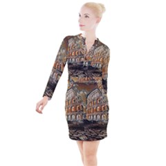 Colosseo Italy Button Long Sleeve Dress by ConteMonfrey