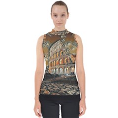 Colosseo Italy Mock Neck Shell Top by ConteMonfrey