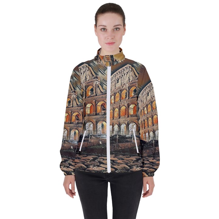 Colosseo Italy Women s High Neck Windbreaker