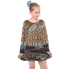 Colosseo Italy Kids  Long Sleeve Dress by ConteMonfrey