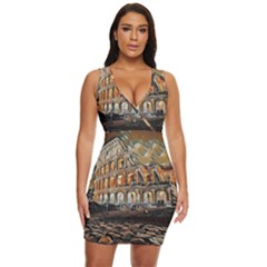 Colosseo Italy Draped Bodycon Dress by ConteMonfrey