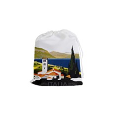 River Small Town Landscape Drawstring Pouch (small) by ConteMonfrey