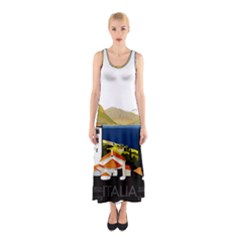 River Small Town Landscape Sleeveless Maxi Dress by ConteMonfrey