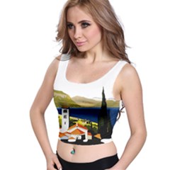 River Small Town Landscape Crop Top by ConteMonfrey