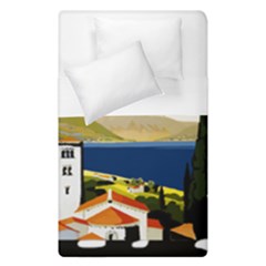 River Small Town Landscape Duvet Cover Double Side (single Size) by ConteMonfrey