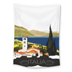 River Small Town Landscape Medium Tapestry by ConteMonfrey