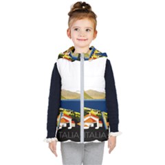 River Small Town Landscape Kids  Hooded Puffer Vest