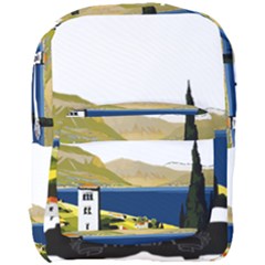 River Small Town Landscape Full Print Backpack by ConteMonfrey