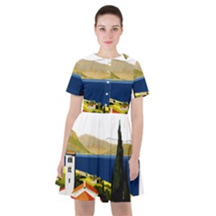 River Small Town Landscape Sailor Dress by ConteMonfrey