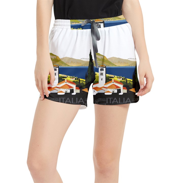 River Small Town Landscape Women s Runner Shorts